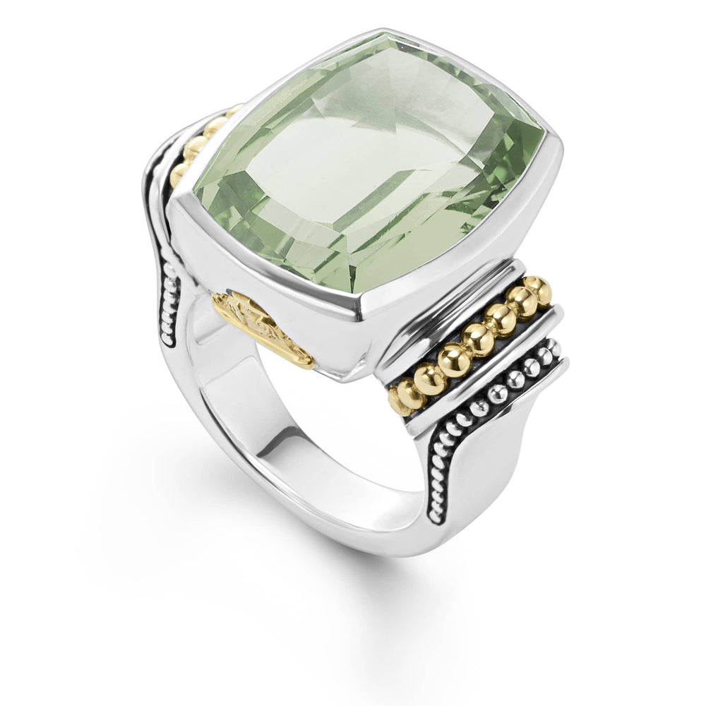 Caviar Color Large Prasiolite Statement Ring