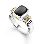 Caviar Color Bezel-Set Onyx Ring