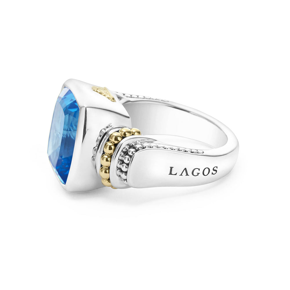 Swiss Blue Topaz|caviar ring,cocktail ring,lagos ring,gemstone ring