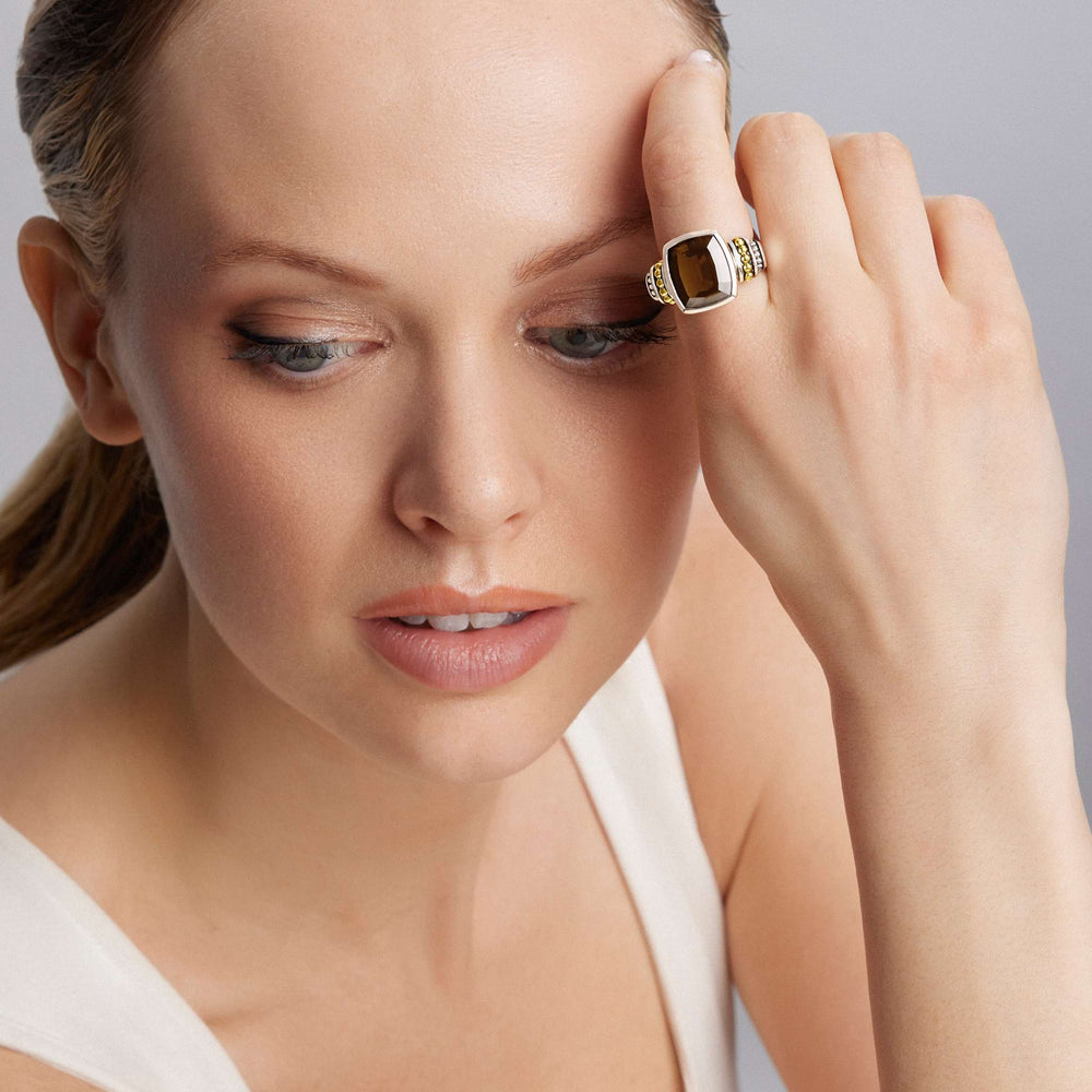 Smokey Quartz|caviar ring,cocktail ring,lagos ring,gemstone ring