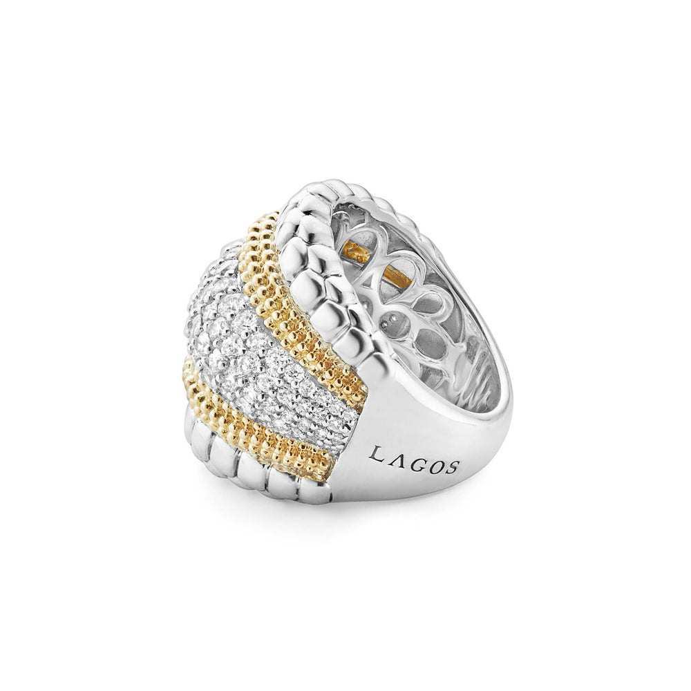 Diamond|caviar ring,cocktail ring,lagos ring,statement ring