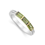 Caviar Color Green Tourmaline Stacking Ring