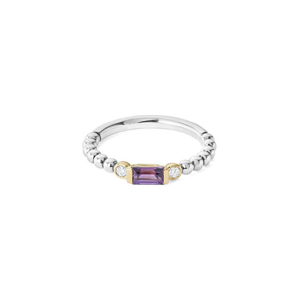 Amethyst|caviar ring,stacking ring,lagos ring,gemstone ring