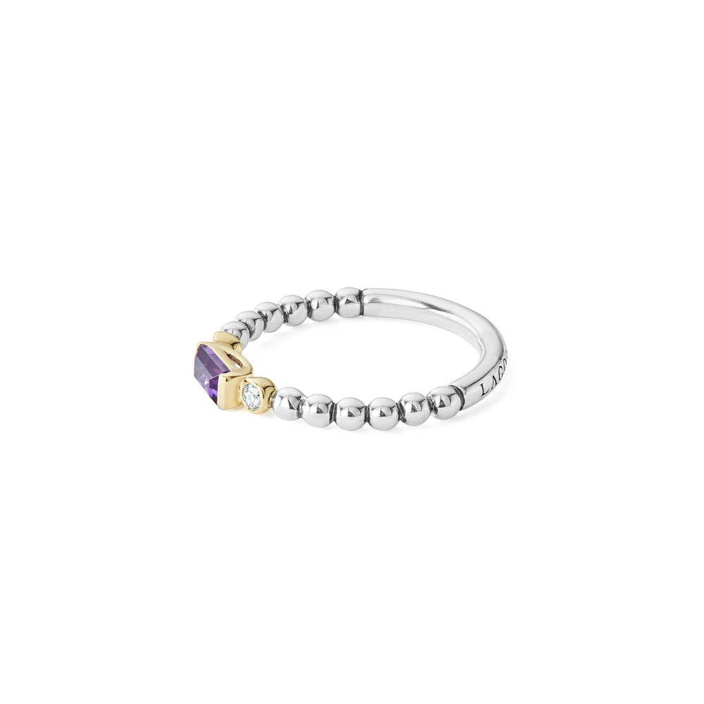 Amethyst|caviar ring,stacking ring,lagos ring,gemstone ring