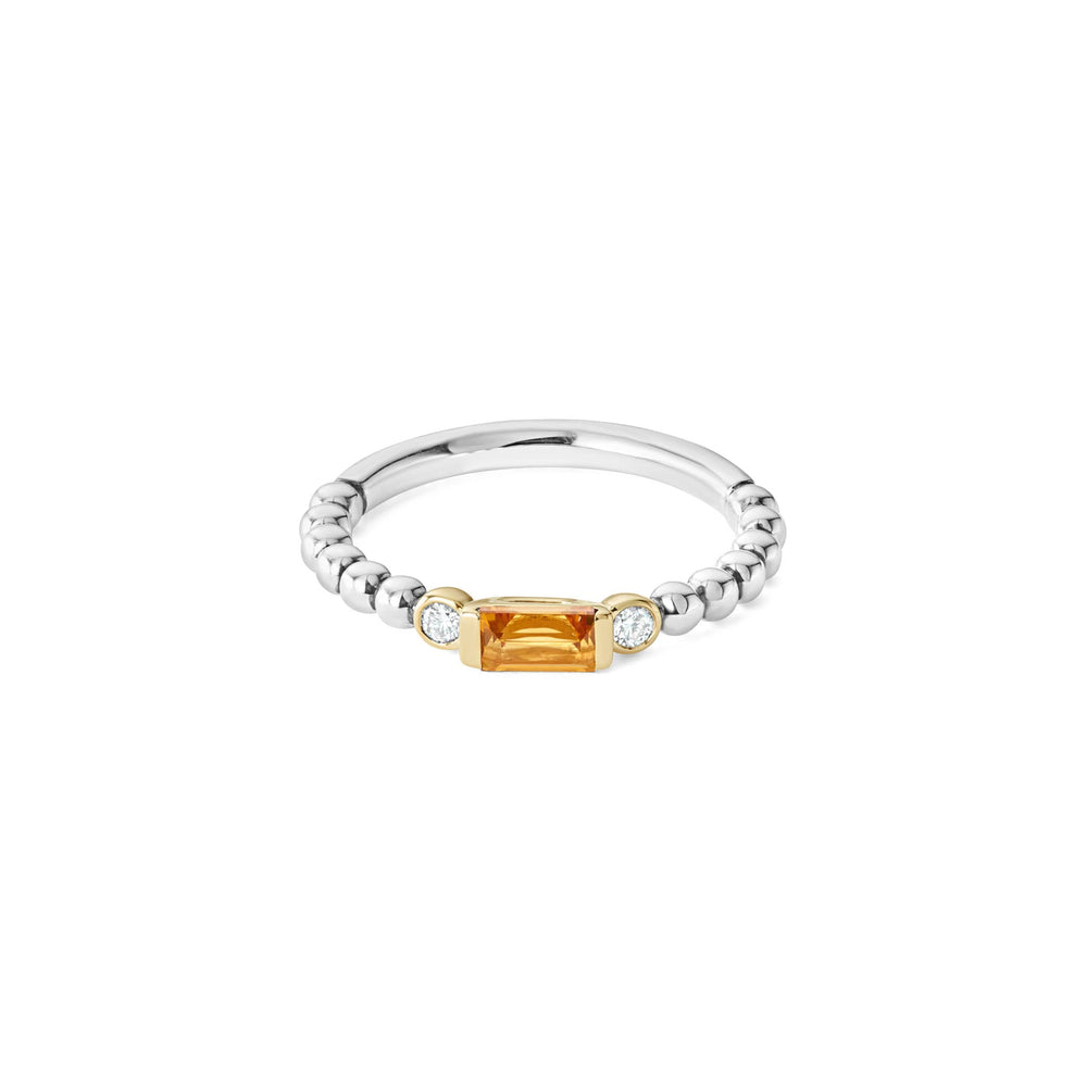 Citrine|caviar ring,stacking ring,lagos ring,gemstone ring