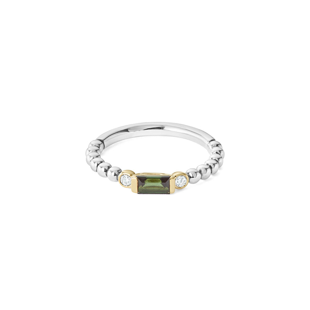 Green Tourmaline|caviar ring,stacking ring,lagos ring,gemstone ring