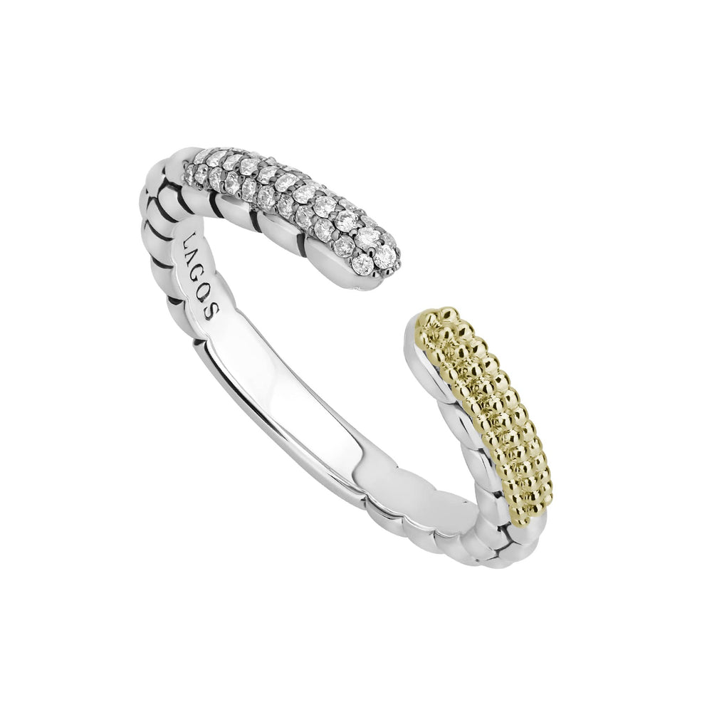 Caviar Lux Open Diamond Stacking Ring