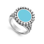 Maya Small Caviar Circle Ceramic Ring