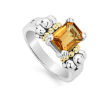 Glacier Small Emerald-Cut Citrine Ring