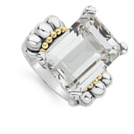 Glacier Extra Large Emerald-Cut White Topaz Ring