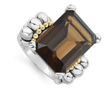 Glacier Extra Large Emerald-Cut Smokey Quartz Ring