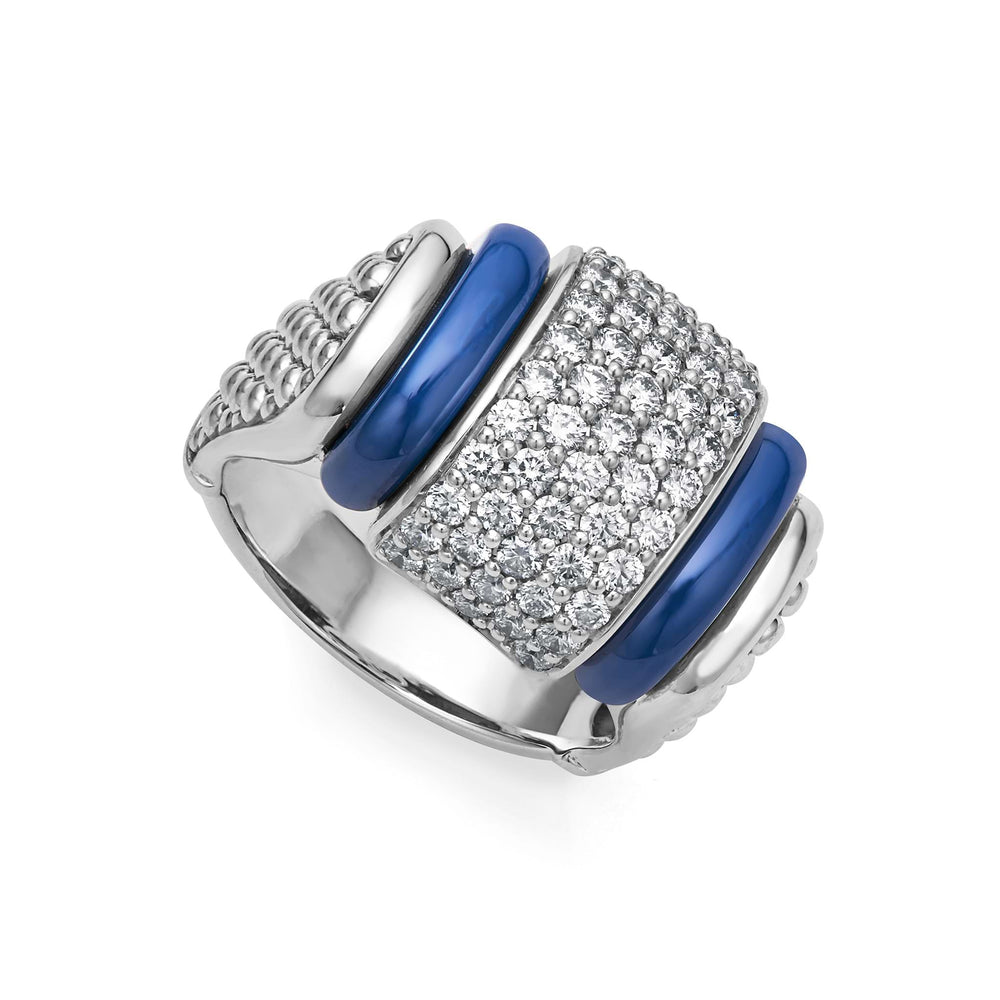 Blue Caviar Ceramic Caviar Diamond Statement Ring