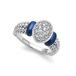 Blue Caviar Oval Ceramic Caviar Diamond Ring