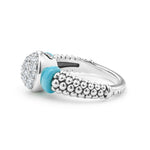 Blue Caviar Oval Ceramic Caviar Diamond Ring