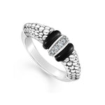 Black Caviar Ceramic and Caviar Diamond Ring