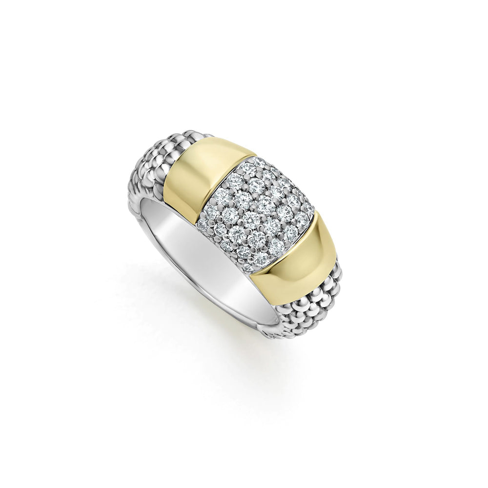 High Bar Two-Tone Station Diamond Ring