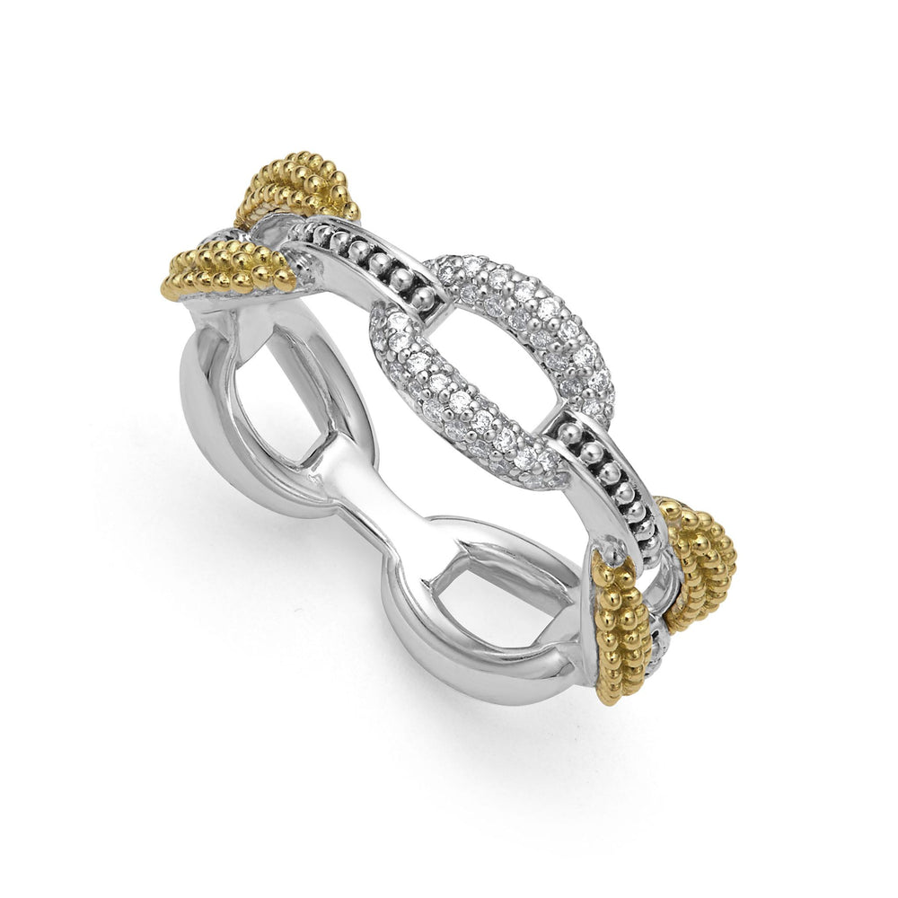 Caviar Lux Small Two-Tone Eternity Diamond Ring