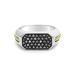 Anthem Two-Tone Octagon Black Diamond Ring