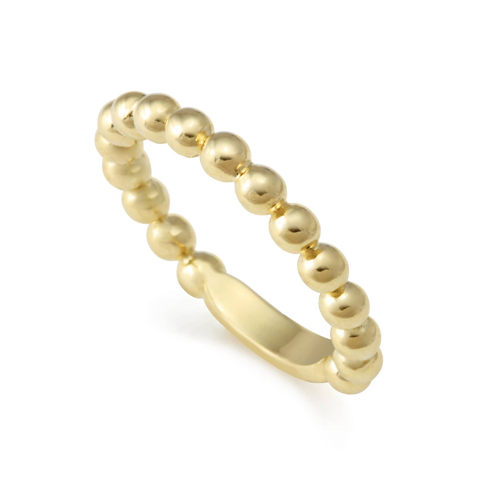 Caviar Gold 18K Gold Beaded Stacking Ring