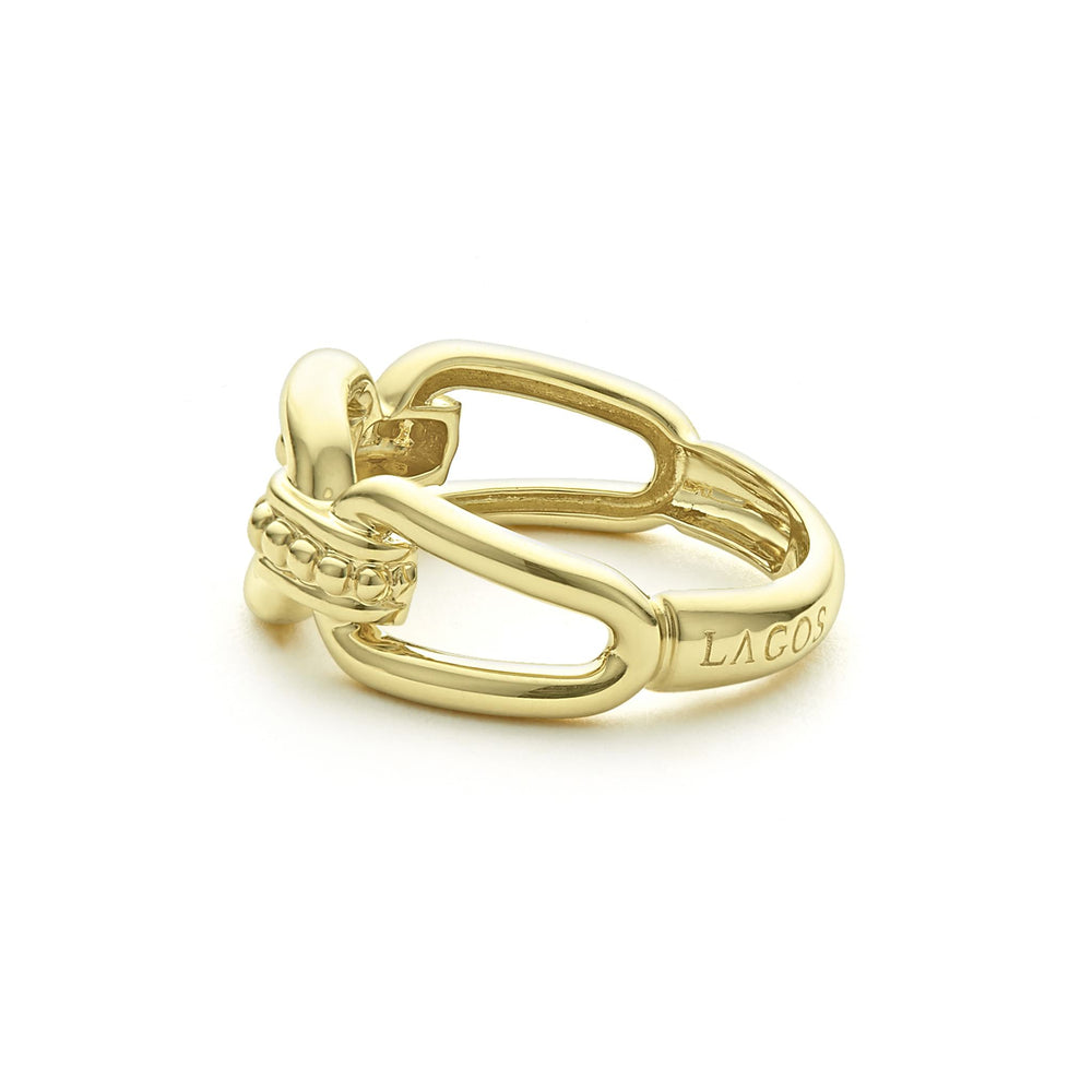 Signature Caviar 18K Gold Link Ring