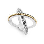 KSL Two-Tone X Beaded Ring