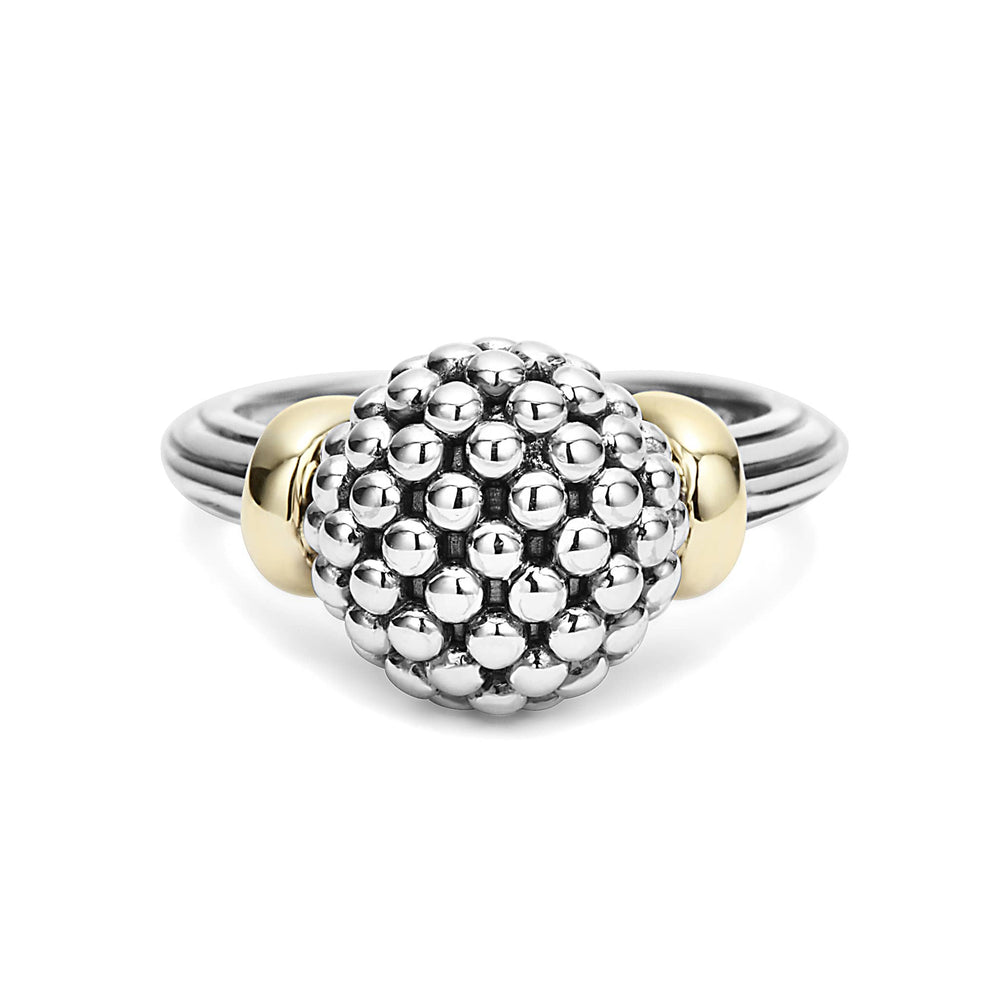 Signature Caviar Two-Tone Caviar Ball Ring