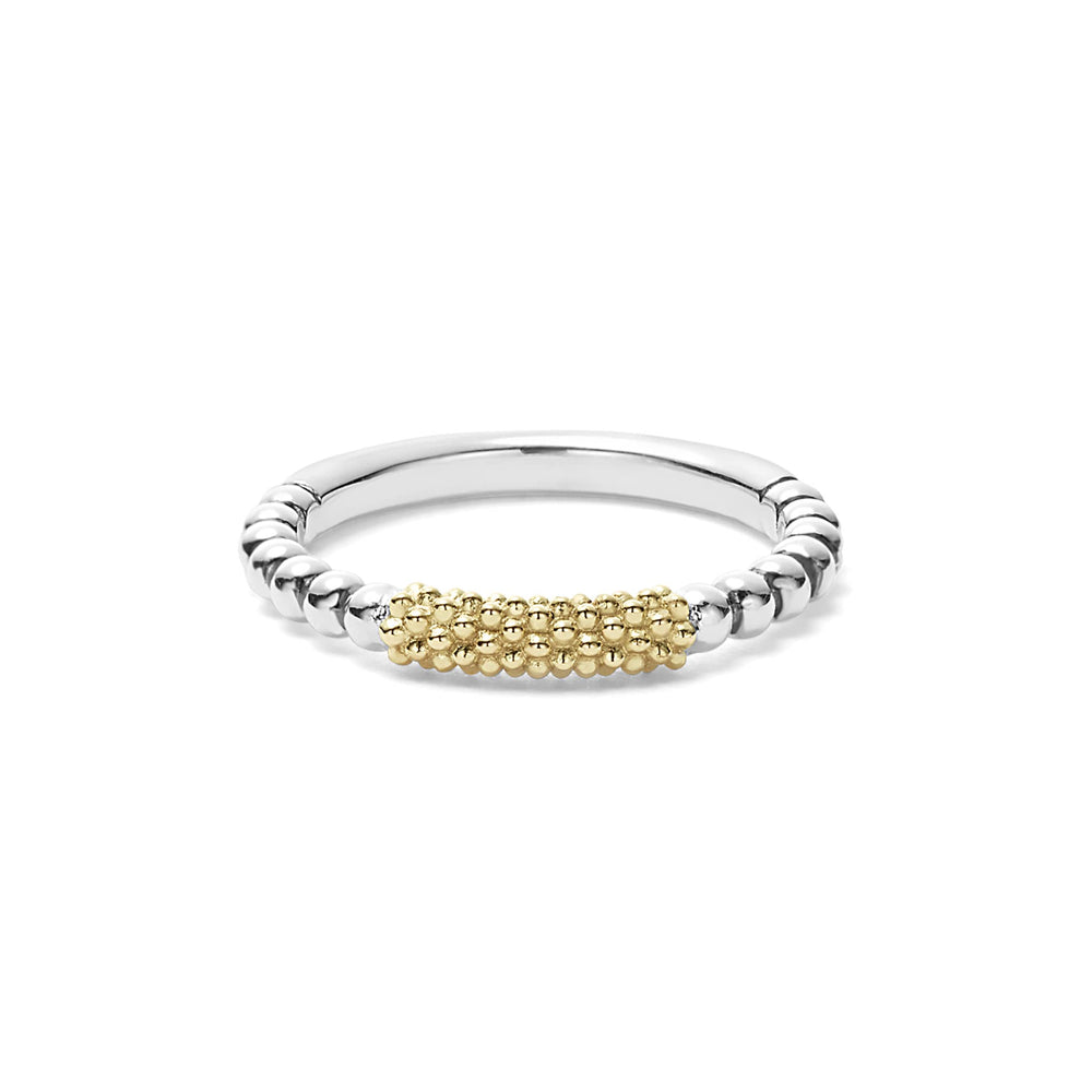 Caviar Icon Two-Tone Caviar Stacking Ring