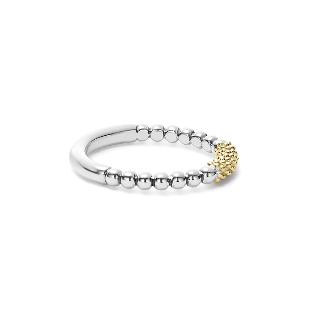 Caviar Icon Two-Tone Caviar Stacking Ring