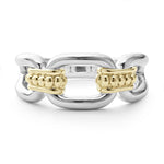 Signature Caviar Two-Tone Link Ring