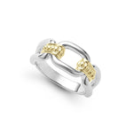 Signature Caviar Two-Tone Link Ring