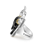 Anthem Black Agate Long Horn Ring