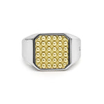 Anthem Two-Tone Caviar Beaded Square Ring