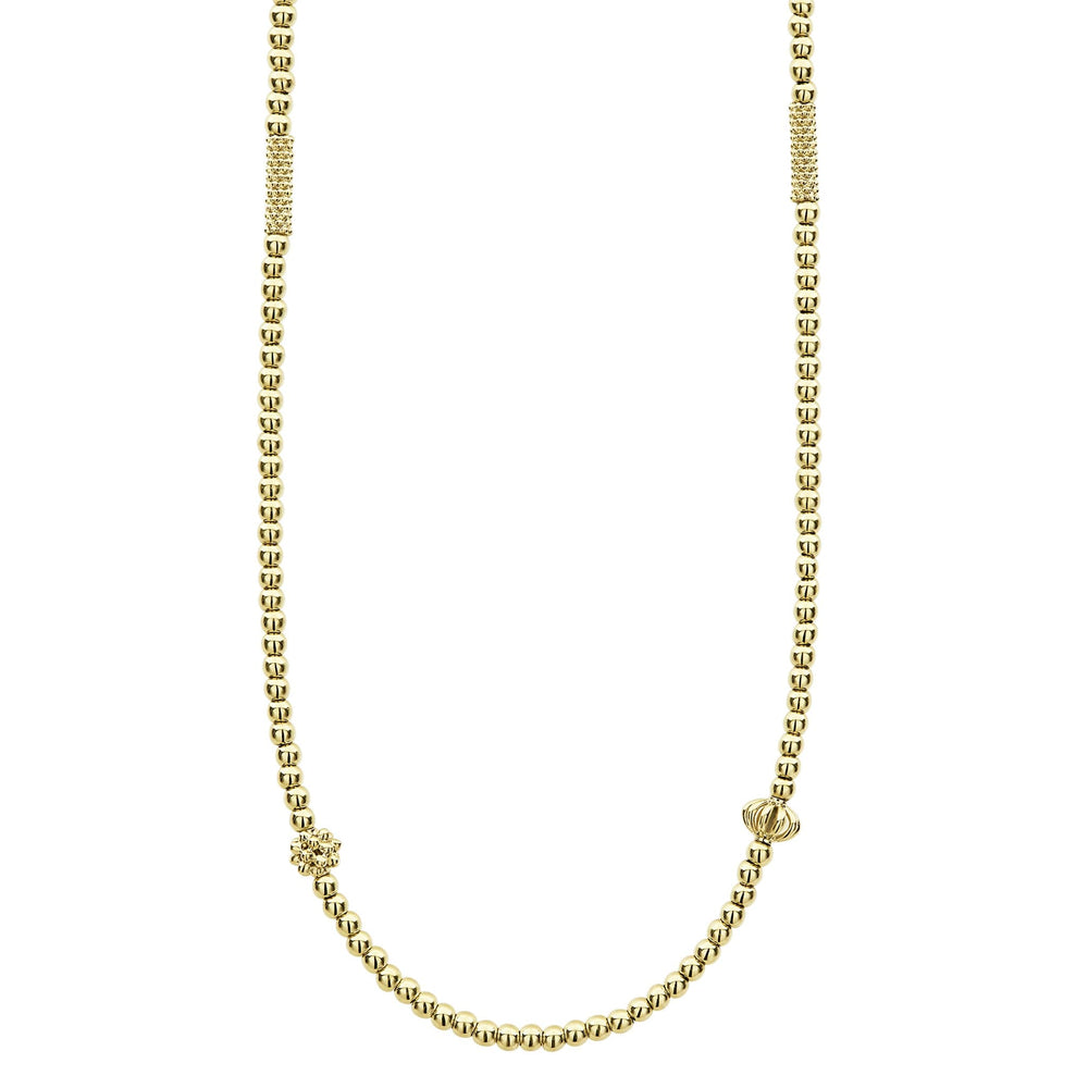 Caviar Gold 18K Gold Beaded Necklace