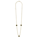 Covet Three Station Round Onyx Necklace