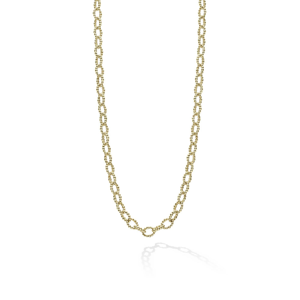 Signature Caviar 18K Gold Petite Link Necklace