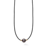 Anthem 18K Gold Single Tahitian Black Pearl Necklace