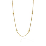 Caviar Gold 18K Gold Station Beaded Necklace