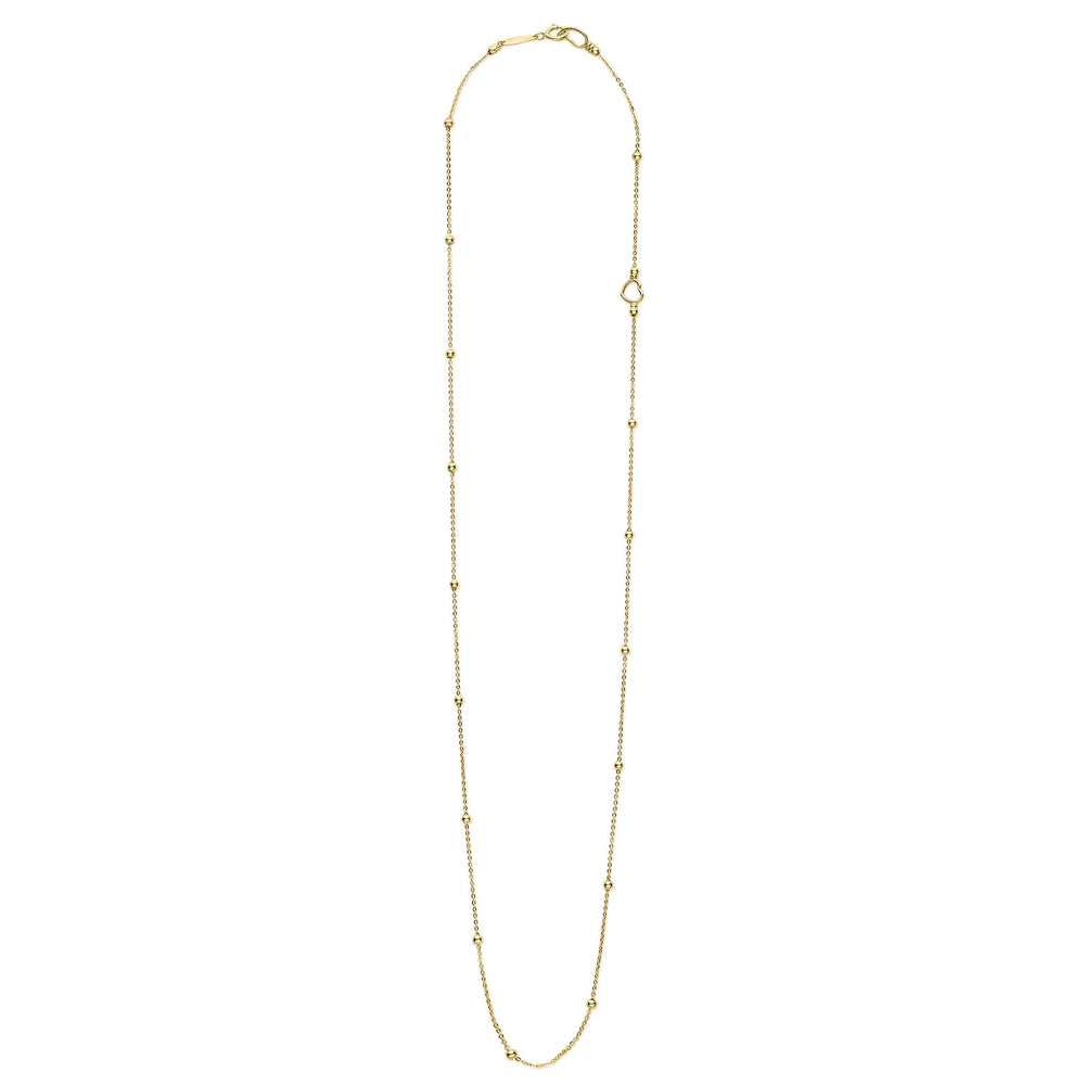 Caviar Gold 18K Gold Station Beaded Necklace