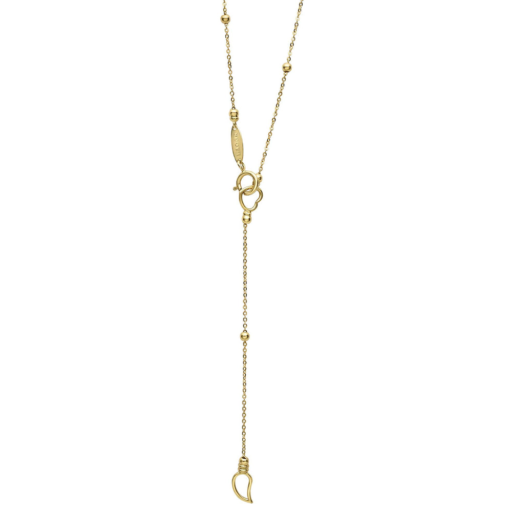 Caviar Gold 18K Gold Station Beaded Necklace