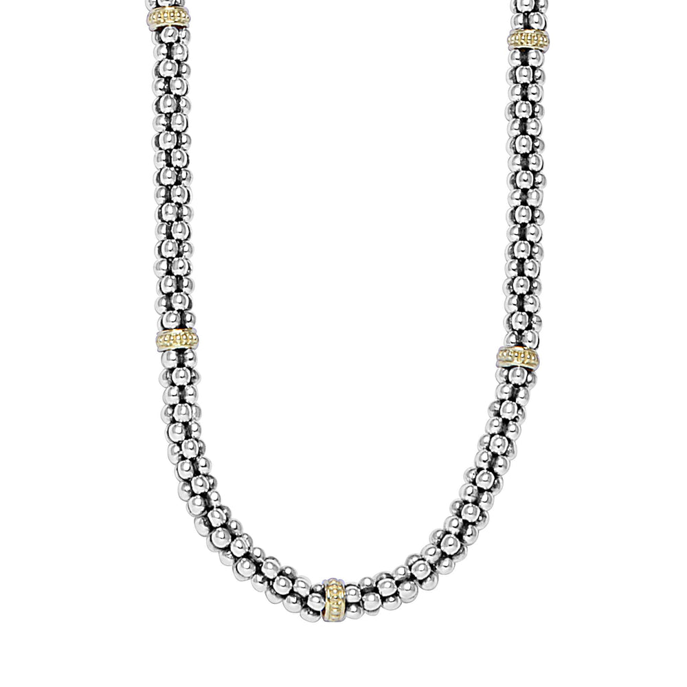 Signature Caviar Two-Tone Caviar Beaded Necklace | 5mm