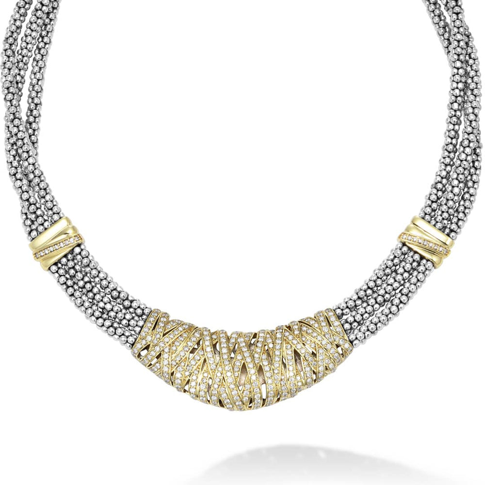 Caviar Lux Statement Two-Tone Caviar Diamond Necklace