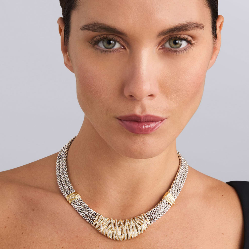 Diamond|caviar necklace,diamond necklace,designer necklace,statement necklace