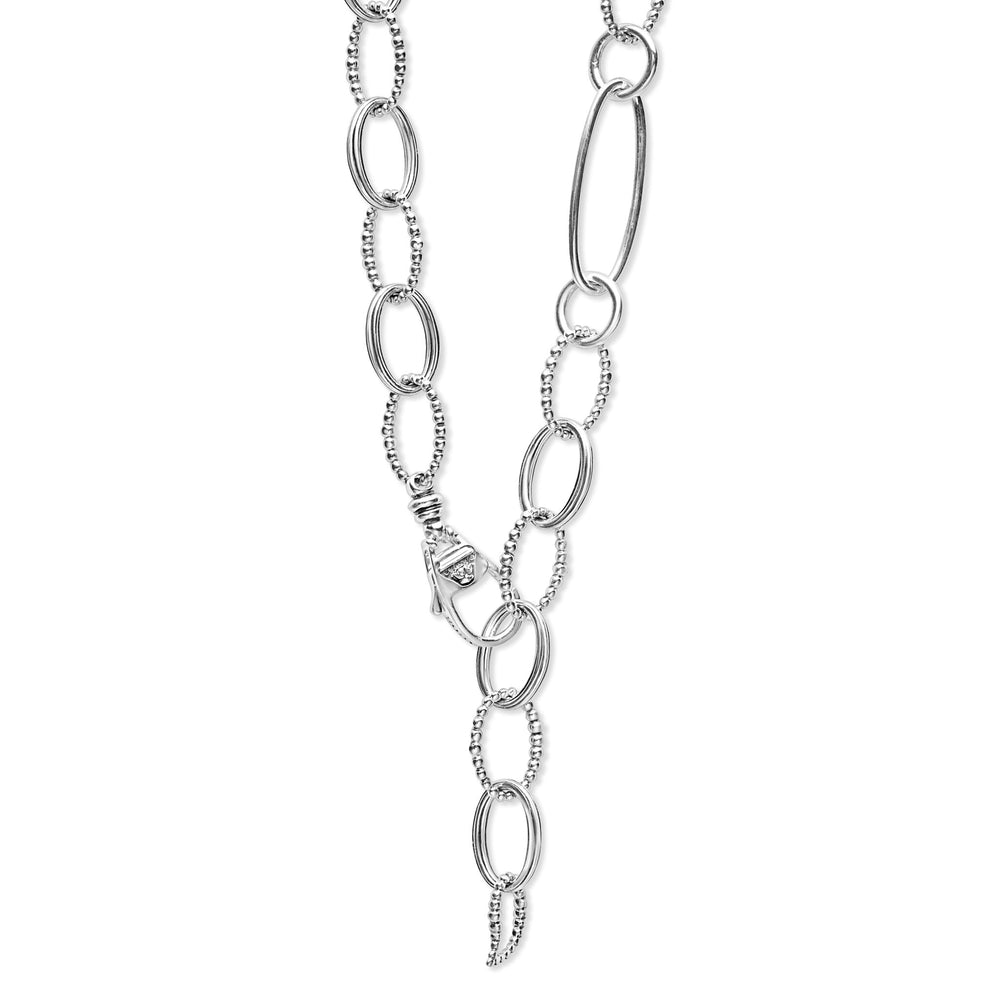 Signature Caviar Sterling Silver Link Necklace