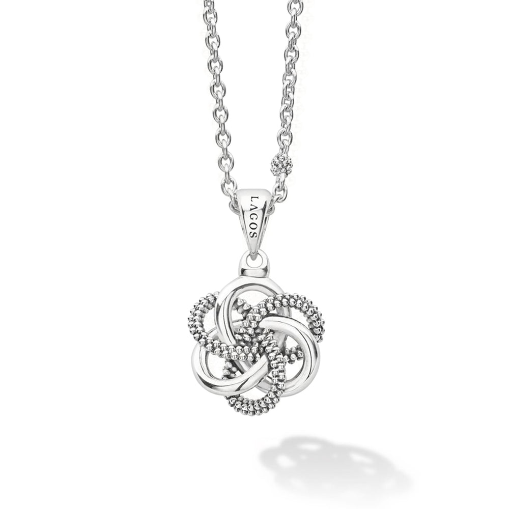 Love Knot Small Sterling Silver Pendant Necklace