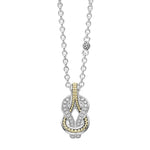 Newport Two-Tone Knot Diamond Pendant Necklace