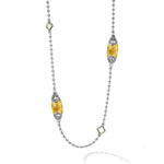 Caviar Color Six Station Citrine Necklace