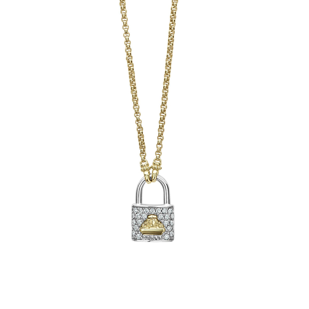 Beloved Two-Tone Diamond Lock Necklace