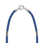 Blue Caviar Silver Station Ceramic Beaded Necklace 3mm