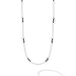 White Caviar Silver Station Ceramic Beaded Necklace 3mm