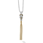 Newport Two-Tone Knot Diamond Tassel Pendant Necklace